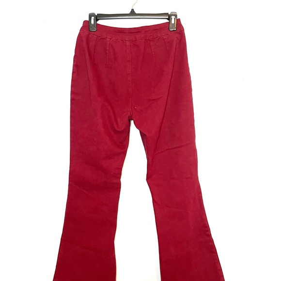 Cider Tie Up Flare Red Jeans - Picture 2 of 3